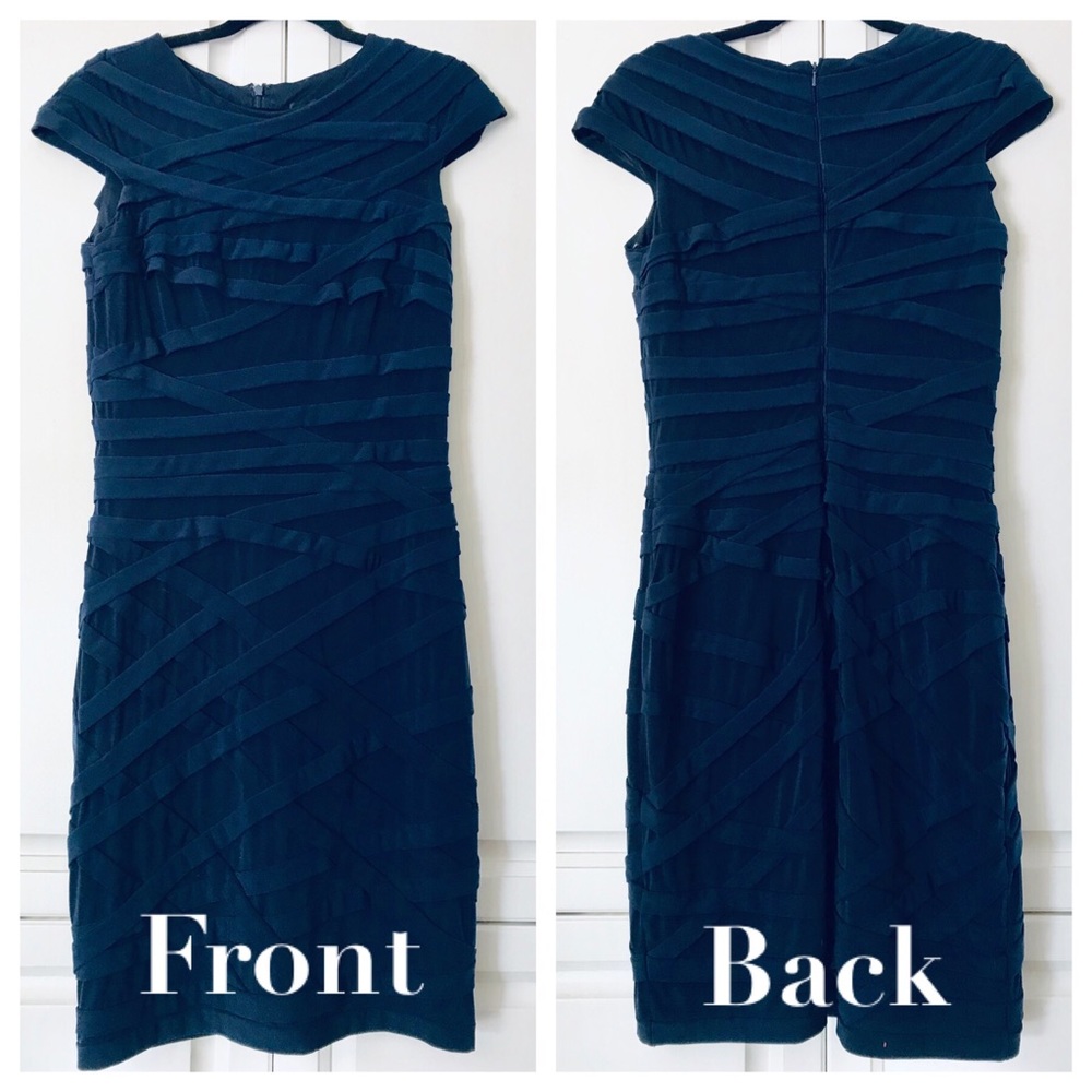 TADASHI SHOJI BANDAGE NAVY BLUE DRESS